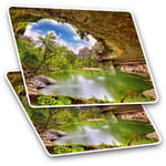 2 x Rectangle Stickers 10 cm - Hamilton Pool Sinkhole Texas USA #16167