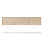 Vogue Mediabenk med Stativ 180 cm, White Oak / Hvit, Hvitpigmentert Eik