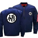 Sweat-Shirt pour Homme Veste Bombardier à Manches Longues Cardigan Zippé Outwear Hauts - Imprimé 3D Goku Casual À Capuche Unisexe Hiver Chaud Épais Manteaux,Bleu,S