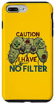 Coque pour iPhone 7 Plus/8 Plus Drôle sarcastique Gamer Humour Caution I have no filter joke