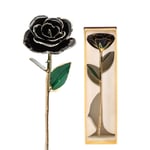 24K Gold Rose Forever Flower Dipped Real Black Rose With Display Stand Best