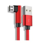 3m Slitstark Flätad Metallic Micro-USB Kabel Quick Charge 3.0 Röd