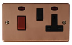 G&H CRG29B Standard Plate Rose Gold 45 Amp Cooker Switch & 13A Switched Socket