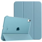 TiMOVO Coque Compatible avec iPad 10ème Génération 10,9 Pouces 2022 Étui,iPad 10 Coque, Légère&Mince Coque Arrière Translucide en PC,Housse Coque Trifold avec Réveil/Sommeil Auto, Bleu Brumeux