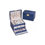 Boite a Bijoux Femme Fille(Bleu Marine), Boîte à Bijoux Coffret à Bijoux Rangement Bijoux Organisateur pour Bagues Bracelets Boucles d'oreilles