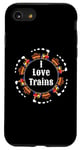 Coque pour iPhone SE (2020) / 7 / 8 I Love Trains Train Track Jouet électrique Train Train Tee