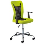 DEANA - Fauteuil de Bureau sur Roulettes Vert et Noir