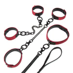 Bondage Boutique Kit d'attache collier et menottes Ruby 3 pièces