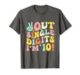 Peace-Out Single Digits Retro Groovy 10th B-day Boys Girls T-Shirt