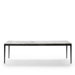 Flexform - Pico Dining Table Black Base Emperador Top - Ruokapöytä - Ruskea - Metalli/Kivi