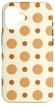 Coque pour iPhone 16 Beige Tan Circle Polka Dot Spot Bubble Retro Groovy Pattern