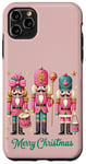 iPhone 11 Pro Max Preppy Pink Nut cracker Merry Christmas Cute Xmas Nutcracker Case