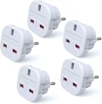 Gadgets Hut UK 5-Pack Travel Adapter - UK to EU for France, Spain, China, and...