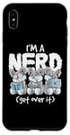 Coque pour iPhone XS Max Bunny I'm A Nerd Get Over It Nerdy Geek Rabbit Reading Gamer