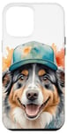 Coque pour iPhone 14 Plus Berger Australien Casquette Snapback Chien Animaux Imprimé