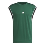 adidas Homme Basketball All World Sleeveless Tank, Team Dark Green/Black, XXL