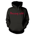 RUNNING WILD - UNDER JOLLY ROGER (CROSSBONES) BLACK Hooded Sweatshirt Medium