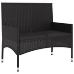 Banc de jardin meuble de patio resine noir Helloshop26