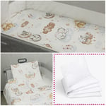 5 pc bedding set for bedside crib chicco next to me animals on clouds boy girl