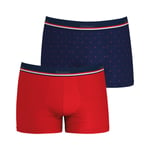 Lot de 2 Boxer Eminence en coton stretch rouge bleu roi, fabriqué en France