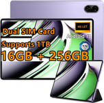 Tablette Android 10,1"" 16 Go + 256 Go,Octa-Core,1 To Tf Extend,2,5 Ghz,Double Carte Sim,Appareil Photo 8 Mp + 13 Mp,4G Lte,Wifi,Type-C (Violet)