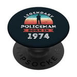 Legendary Policeman born 1974, 50th Birthday Police Officer PopSockets Swappable PopGrip