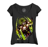 T-Shirt Femme Col Echancré Broly Dragon Ball Plus Forts Des Saiyan Manga Dbz