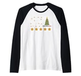 I Am Working For Christmas Break - 5 Stars Xmas tree Raglan Baseball Tee