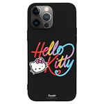 Personalaizer Coque iPhone 14 Pro Max Noir avec Un Motif Hello Kitty Caligrafica