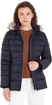 Tommy Hilfiger Women's Down Jacket With Fur Winter, Blue (Desert Sky), 3XL