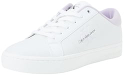 Calvin Klein Jeans Women CLASSIC CUPSOLE LOWLACEUP LTH WN, Bright White/Pastel Lilac, 37 EU