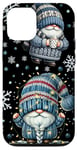 Coque pour iPhone 12/12 Pro Blue Snowflake Pattern For Women & Men Funny Christmas Gnome