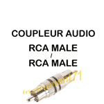 Adaptateur Coupleur RCA Mâle vers RCA Mâle Filet de Repérage Noir Qualité Métal