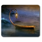 Computer Mouse Mat - Vintage Artistic Lamp Boat Mystical Office Gift #13287