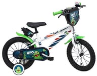 UFO Vélo Enfant Blanc/Noir/Vert Taille 14"