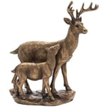 The Leonardo Collection Figurine de cerf et de Faon en Bronze pour la Maison et Le Bureau | Décoration d'intérieur Cadeau pour Homme et Femme | Belle Figurine pour intérieur et extérieur | Décoration