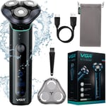 VGR Electric Shaver Wet Dry Rotary Shaving Razor Face Beard Hair Waterproof Mens