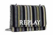 Replay Women's Shoulder Bag Small, Multicolored (Black + Lt Yellow + Off White 1623), One Size