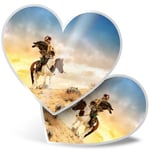 2 x Heart Stickers 7.5 cm - Kazakh Golden Eagle Hunter Man  #13264