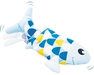 Kattleksak CATIT CA Groovy Fish sprattlande 27x4,5x14,5cm blå