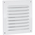 Upmann Grille de protection météo en aluminium avec moustiquaire Blanc 150 x 150 mm, 1 pièce, 54610