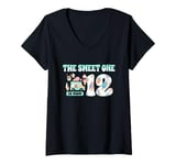 Womens The Sweet One Is Now 12 Year Old 12th Birthday Ice Cream V-Neck T-Shirt