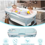 Hengda - Baignoire bébé Baignoire pliable pour adulte Mobile Baignoire portable avec couverture rouleaux plateau 118x60x50cm