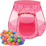 Littletom - Tente de Jeu pop-up rose 120x120x90cm pour petites filles + 200 Boules - rosa