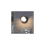 Applique Murale led 15W Noire Ronde IP65 avec Cache - Blanc Chaud 2300K - 3500K Silamp