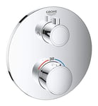 GROHE Grohtherm Thermostatic Shower Mixer Trim Set to Control 2 Showers, Concealed Installation, Chrome, 24076000