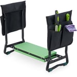 Relaxdays - Agenouilloir jardinage, pliable, rembourré, soulage articulations, pochettes latérales, max.150 kg, noir-vert