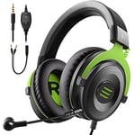 EKSA Gaming Headset, Wired Headphones with Microphone, 3D Stereo Sound Comfortable Fit, Plug-in HD Mic Gaming Headphones for PC PS4 PS5 Xbox One Computer Laptop Phone (green)