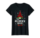 Womens The Mummy Gnome Matching Family Xmas Gnome Buffalo Plaid T-Shirt