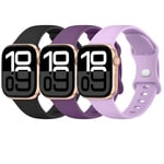 Meliya 3 Pièces Bracelet Compatible avec Bracelet Apple Watch Series 10 9 8 7 6 5 4 3 Ultra Ultra 2 SE SE2 Femme, Souple Silicone Bracelet de Remplacement avec Apple Watch 40mm 38mm 41mm 42mm